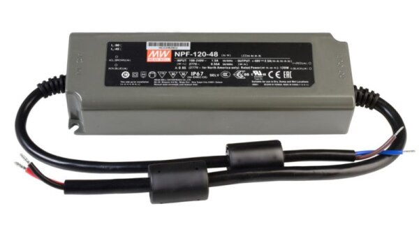 Meanwell, Netzgerät (CV, DC), CV, NPF-120-48, Spannungskonstant, 120.0 W, 90-305 V/AC, Ausgangsspann