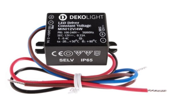Deko-Light, Netzgerät (CV, DC), MINI, CV, 12 V/4 W, Spannungskonstant, 4.0 W, 220-240 V/AC, Ausgangs