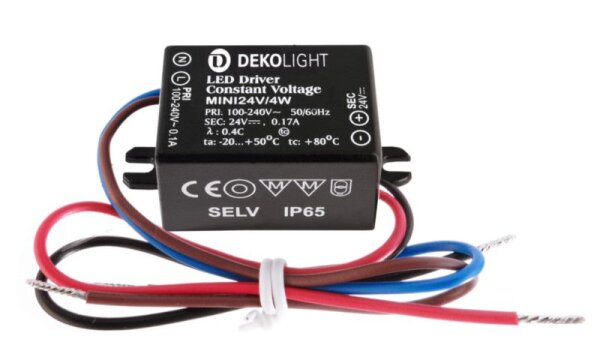 Deko-Light, Netzgerät (CV, DC), MINI, CV, 24 V/4 W, Spannungskonstant, 4.0 W, 220-240 V/AC, Ausgangs