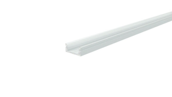 Profil, U-Profil flach AU-01-10, 2m, Weiß, Aluminium, Matt, Pulverbeschichtet, Länge: 2000 mm, Breit