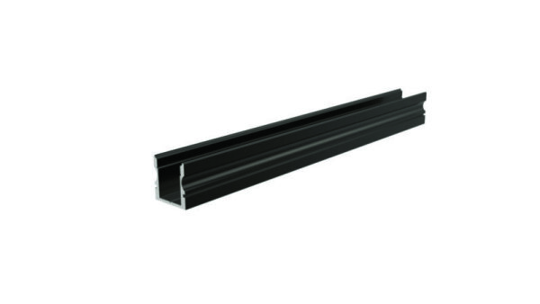 Profil, U-Profil hoch AU-02-10, 2m, Schwarz, Aluminium, Matt, Eloxiert, Länge: 2000 mm, Breite: 16 m