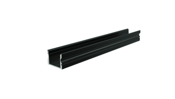 Profil, U-Profil hoch AU-02-15, 2m, Schwarz, Aluminium, Matt, Eloxiert, Länge: 2000 mm, Breite: 21 m