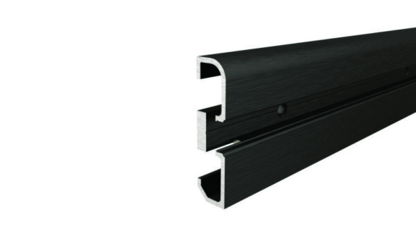 Profil, Sockel-Profil AM-02-10, 3m, Schwarz, Aluminium, Matt, Eloxiert, Länge: 3000 mm, Breite: 15 m