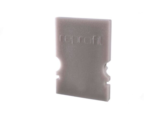 Profil Endkappe, Endkappe H-AU-02-08 Set 2 Stk, Grau, Kunststoff, Länge: 14 mm, Breite: 6 mm, Höhe: