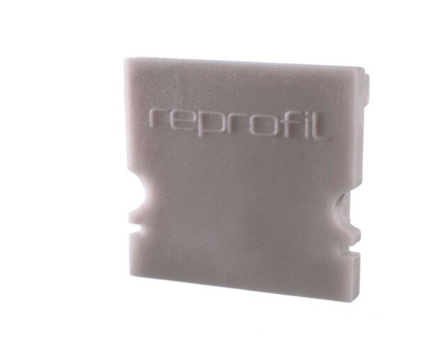 Profil Endkappe, Endkappe H-AU-02-15 Set 2 Stk, Grau, Kunststoff, Länge: 21 mm, Breite: 6 mm, Höhe: