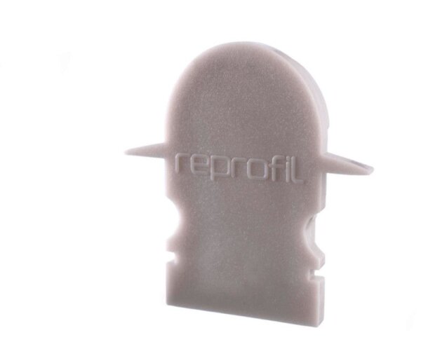Profil Endkappe, Endkappe R-ET-02-08 Set 2 Stk, Grau, Kunststoff, Länge: 23 mm, Breite: 6 mm, Höhe: