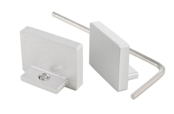 Profil Endkappe, Endkappe P-AU-10-12 Set 2 Stk, Silber, Aluminium, Eloxiert, Länge: 18.2 mm, Breite: