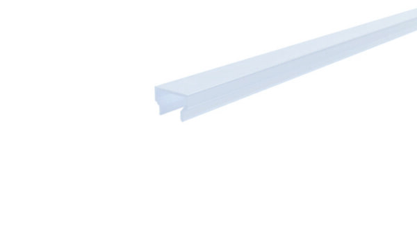 Profil Abdeckung, Abdeckung H-01-08, 1m, milchig, PMMA, Satiniert 40% Transmission, Länge: 1000 mm,
