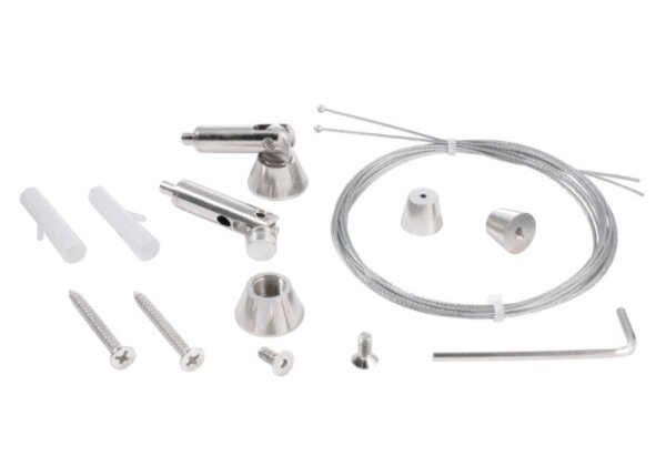 Profil Zubehör, Seilabhängung (schwenkbar) Set 2 Stk, Metall, Länge: 2000 mm