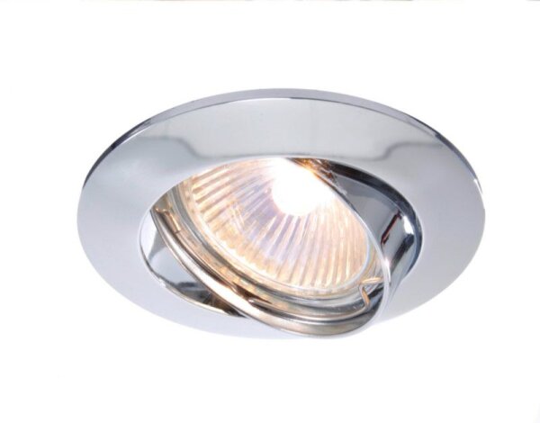 Einbaustrahler, Style Round, Tilt, 1x max 50 W MR16, Chrom, Spannungskonstant, 12 V/AC/DC, IP 20