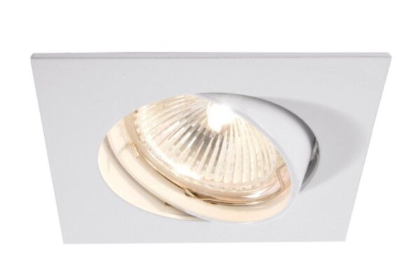 Einbaustrahler, Style Square, Tilt, 1x max 50 W MR16, Weiß, Spannungskonstant, 12 V/AC/DC, IP 20