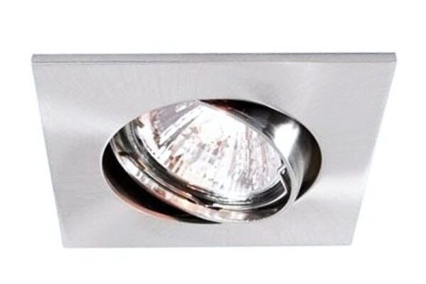 Einbaustrahler, Style Square, Tilt, 1x max 50 W MR16, Silber, Spannungskonstant, 12 V/AC/DC, IP 20