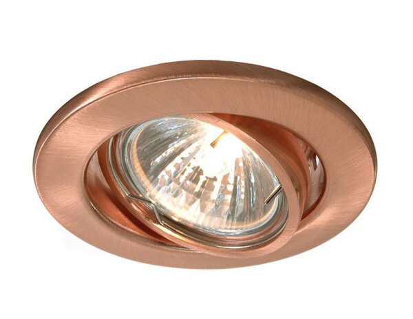Einbaustrahler, Basic Round, Tilt, 1x max 35 W MR16, Kupfer, Spannungskonstant, 12 V/AC/DC, IP 20