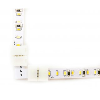 EIONLED Mini Eckverbinder 3-Pol für Dualcolor CCT zweifarbige Flexible 8mm LED Streifen 27,5x27,5x4,2mm mindest Breite im Aluprofil 12,5x12,5x5mm