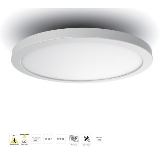 EIONLED LUMINORIO SLIM Renovierungsleuchte mit flexiblem Deckeneinbau und Aufbaumontage color Switch 3000K/4000K/6000K IP20 Ra80