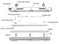 EIONLED LED Power Wannenleuchte 60W effizienz 165-180lm/W - TÜV - max.10800lm | incl. Verdr.5x2,5mm² IP65 1500x80x72mm switch 3000/4000/5000K  switch 34/42/51/60Watt