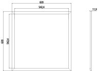 Einlegepanel, Standard 625x625 mm, 94 W, RGB/4000 K, Weiß, Spannungskonstant, 24 V/DC, IP 40