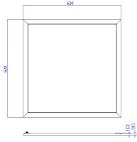 Einlegepanel, Standard 625x625 mm, 88 W, RGB/2700-6500 K, Weiß, Spannungskonstant, 24 V/DC, IP 40