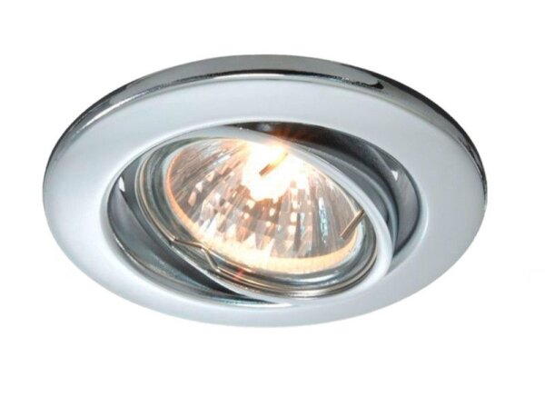 Einbaustrahler, Basic Round, Tilt, 1x max. 35 W GU10, Chrom, 220-240 V/AC, 50 / 60 Hz, IP 20