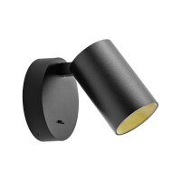 Leseleuchte, Can Tilt Round, 1x 7,5 W GU10, Schwarz,...