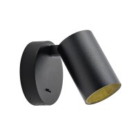 Leseleuchte, Can Tilt Round USB, 1x 7,5 W GU10, Schwarz,...