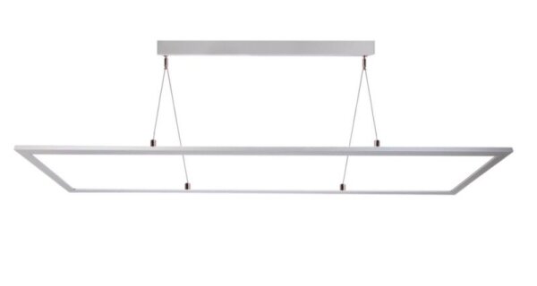 Pendelleuchte, LED Panel transparent, Eckig, 50 W, DIM, 3000/4000 K, Hellgrau, 220-240 V/AC, 50 / 60
