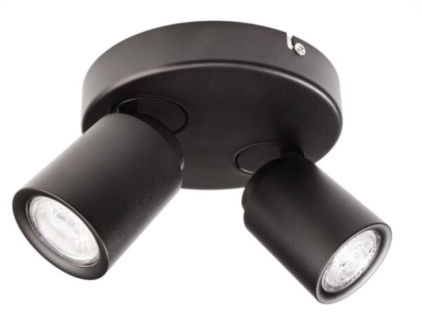 Deckenaufbauleuchte, Librae Round II, 2x max. 50 W GU10, Schwarz, 220-240 V/AC, 50 / 60 Hz, IP 20