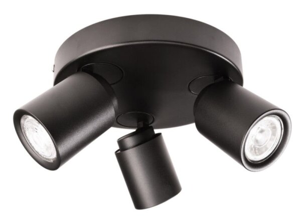 Deckenaufbauleuchte, Librae Round III, 3x max. 50 W GU10, Schwarz, 220-240 V/AC, 50 / 60 Hz, IP 20