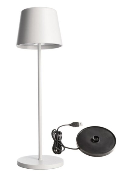 Akkuleuchte, Set Canis Weiß + Ladesockel, 3.7 V/DC, IP 65