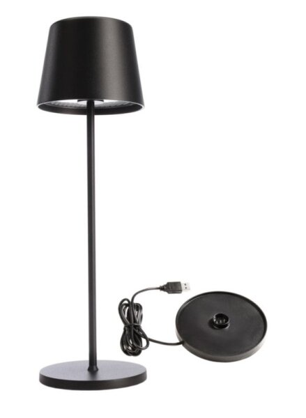 Akkuleuchte, Set Canis Schwarz + Ladesockel, 3.7 V/DC, IP 65