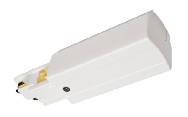 3-Phasen Schienensystem, D Line DALI elektrischer Einspeiser rechts, weiß, Verkehrsweiß RAL 9016, 22