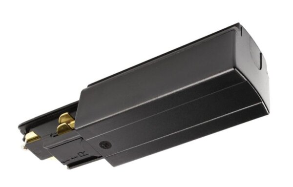 3-Phasen Schienensystem, D Line DALI elektrischer Einspeiser rechts, schwarz, Graphitschwarz RAL 901