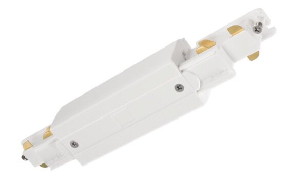 3-Phasen Schienensystem, D Line DALI elektr. Längsverbinder mit Einspeisem. li-re, weiß, Verkehrswei