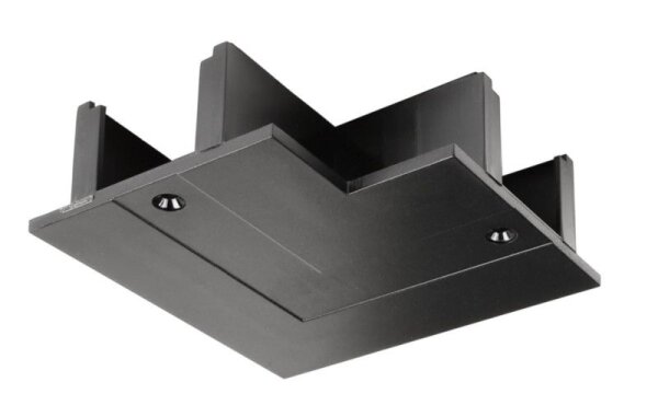 3-Phasen Schienensystem, D Line DALI Einbau-Abdeckblende 90°-Verbinder, schwarz, Graphitschwarz RAL