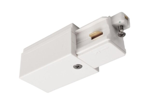 1-Phasen Schienensystem, D One Einspeiser, rechts, weiß, Weiß, 220-240 V/AC, IP 20