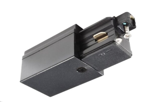 1-Phasen Schienensystem, D One Einspeiser, rechts, schwarz, Schwarz, 220-240 V/AC, IP 20