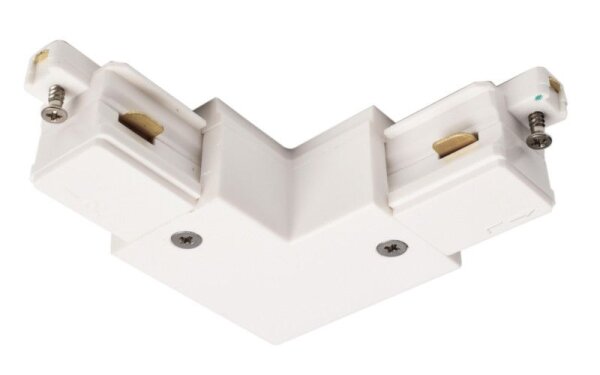 1-Phasen Schienensystem, D One 90°-Verbinder, links, weiß, Weiß, 220-240 V/AC, IP 20