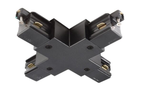 1-Phasen Schienensystem, D One X-Verbinder, schwarz, Graphitschwarz RAL 9011, 220-240 V/AC, IP 20