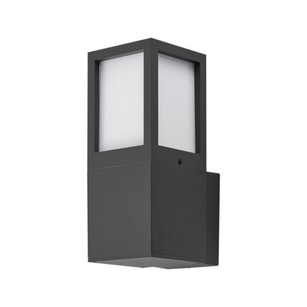 Wandaufbauleuchte, Facado 2 Square opal, 1x max 20 W, Dunkelgrau, 220-240 V/AC, 50 / 60 Hz, IP 65