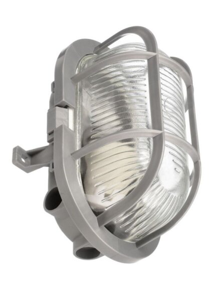 Decken- und Wandaufbauleuchte, Sotano Retro, oval, 1x max. 60 W E27, Grau, 220-240 V/AC, 50 / 60 Hz,