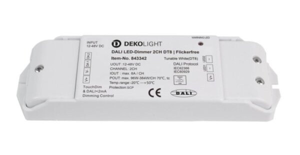 Deko-Light, Niedervolt DALI Dimmer (CV, DC), DALI 2 PWM Dimmer CV 2CH, 12-48V, 8A/CH, DT8, Spannungs