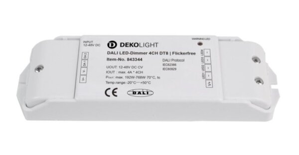 Deko-Light, Niedervolt DALI Dimmer (CV, DC), DALI 2 PWM Dimmer CV 4CH, 12-48V, 4A/CH, DT8, Spannungs