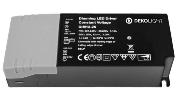 Deko-Light, Netzgerät (CV, DC) dimmbar, BASIC, DIM, CV, 12 V 9.6-25 W, Spannungskonstant, Dimmbar: J