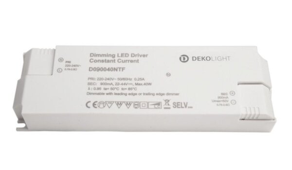 Deko-Light, Netzgerät (CC, DC) dimmbar, BASIC, DIM, CC, D090040NTF/40W, Stromkonstant, Dimmbar: Ja,