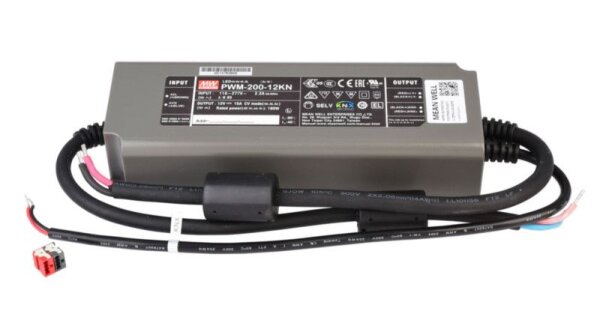 Meanwell, Netzgerät (CV, DC) dimmbar, CV, PWM-200-12KN, Spannungskonstant, Dimmbar: Ja, KNX, 200.0 W