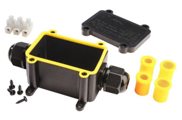 Elektrisches Montagezubehör, Outdoor 2-fach-Verteiler eckig Kabel 5-12mm, 0.5-2,5mm², 450V AC/24A, L