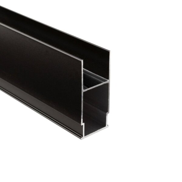 Profil, Combo Beton Trafoprofil, 2 m, schwarz, Aluminium, Länge: 2000 mm, Breite: 31 mm, Höhe: 63 mm