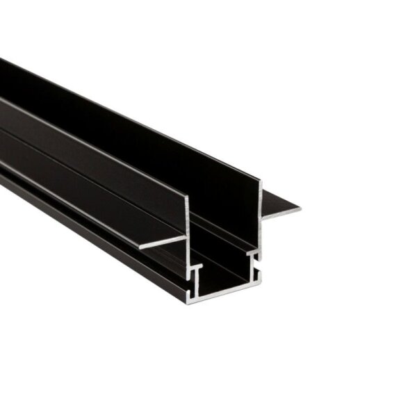 Profil, Combo Einbau Montageprofil mit Flügel, 13mm, 3m schwarz, Aluminium, Länge: 3000 mm, Breite: