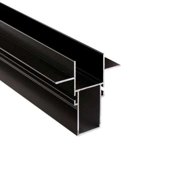 Profil, Combo Einbau Trafoprofil mit Flügel, 13mm, 2m schwarz, Aluminium, Länge: 2000 mm, Breite: 66