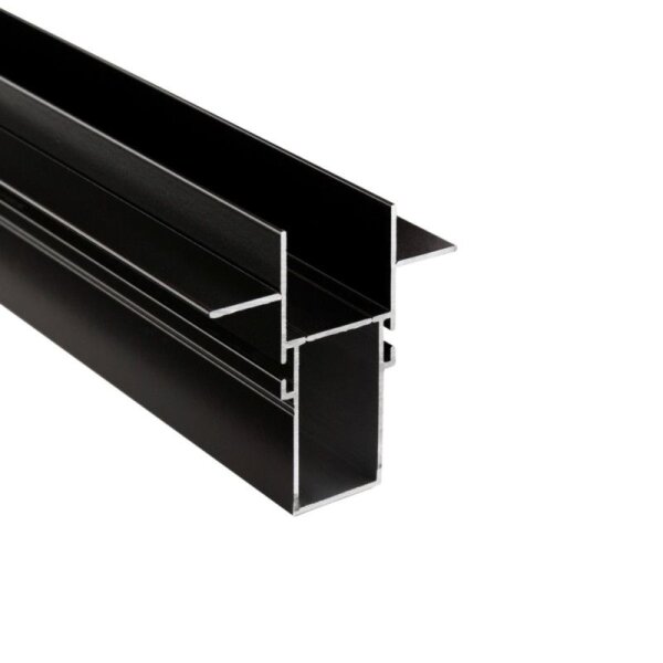 Profil, Combo Einbau Trafoprofil mit Flügel, 13mm, 3m schwarz, Aluminium, Länge: 3000 mm, Breite: 66